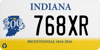 IN license plate 768XR