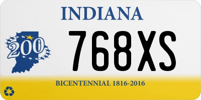 IN license plate 768XS