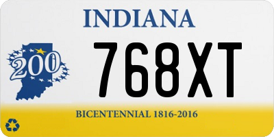 IN license plate 768XT