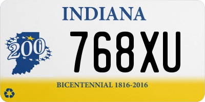 IN license plate 768XU