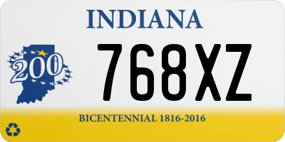IN license plate 768XZ