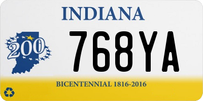 IN license plate 768YA