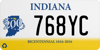 IN license plate 768YC