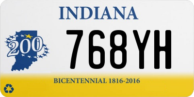 IN license plate 768YH