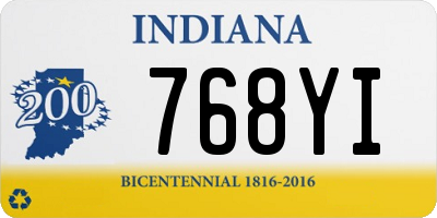 IN license plate 768YI