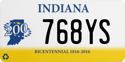 IN license plate 768YS