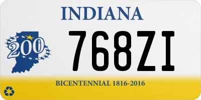 IN license plate 768ZI