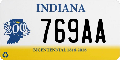 IN license plate 769AA