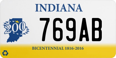 IN license plate 769AB