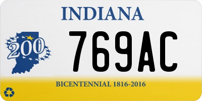 IN license plate 769AC