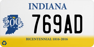 IN license plate 769AD