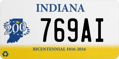 IN license plate 769AI