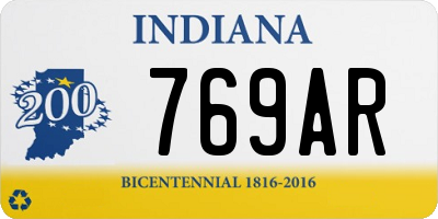 IN license plate 769AR