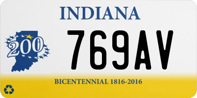 IN license plate 769AV