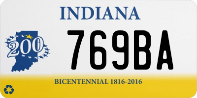 IN license plate 769BA