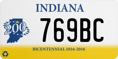 IN license plate 769BC