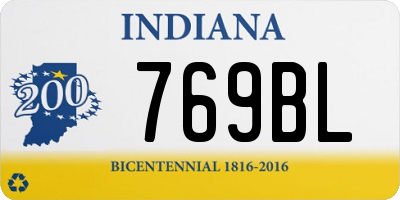 IN license plate 769BL