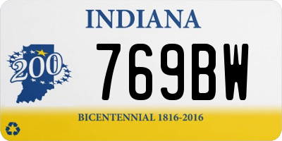 IN license plate 769BW