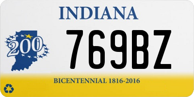 IN license plate 769BZ