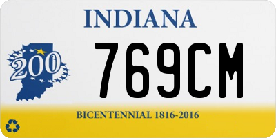 IN license plate 769CM