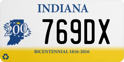 IN license plate 769DX