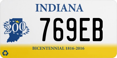 IN license plate 769EB