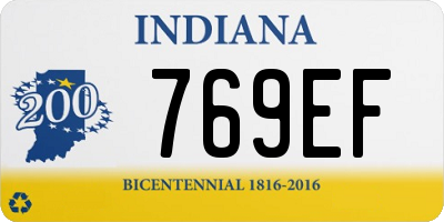 IN license plate 769EF