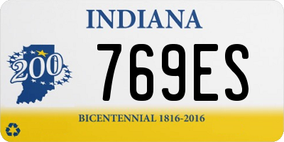 IN license plate 769ES