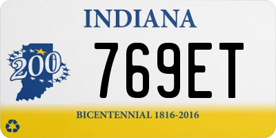 IN license plate 769ET