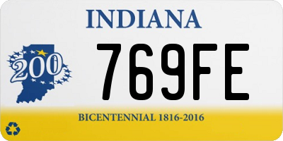 IN license plate 769FE