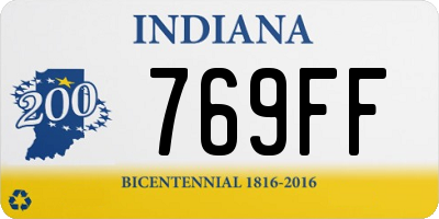 IN license plate 769FF