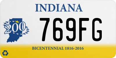IN license plate 769FG