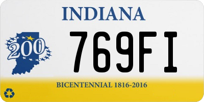 IN license plate 769FI