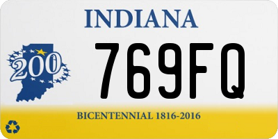 IN license plate 769FQ