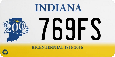 IN license plate 769FS