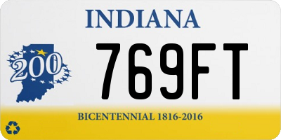 IN license plate 769FT