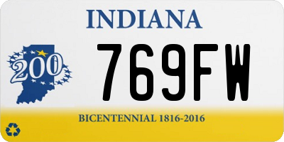 IN license plate 769FW