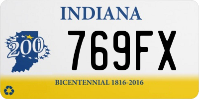 IN license plate 769FX