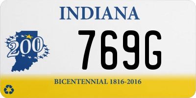 IN license plate 769G