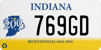 IN license plate 769GD