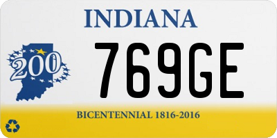 IN license plate 769GE