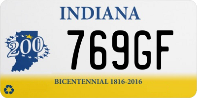 IN license plate 769GF