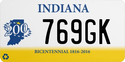 IN license plate 769GK