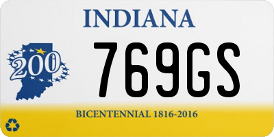 IN license plate 769GS