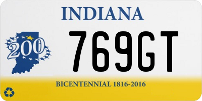 IN license plate 769GT