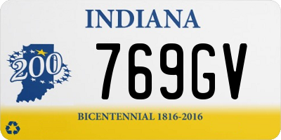 IN license plate 769GV