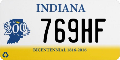 IN license plate 769HF