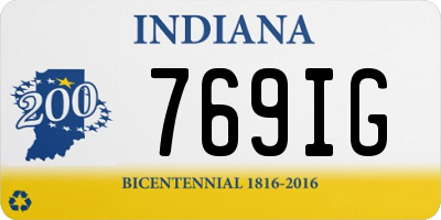 IN license plate 769IG