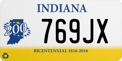 IN license plate 769JX