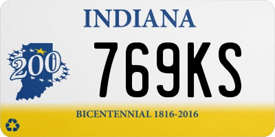 IN license plate 769KS